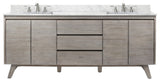 Avanity Coventry 73" Bath Vanity Combo, Gray Teak Finish, Carrara White Marble Top