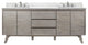 Avanity Coventry 73" Bath Vanity Combo, Gray Teak Finish, Carrara White Marble Top