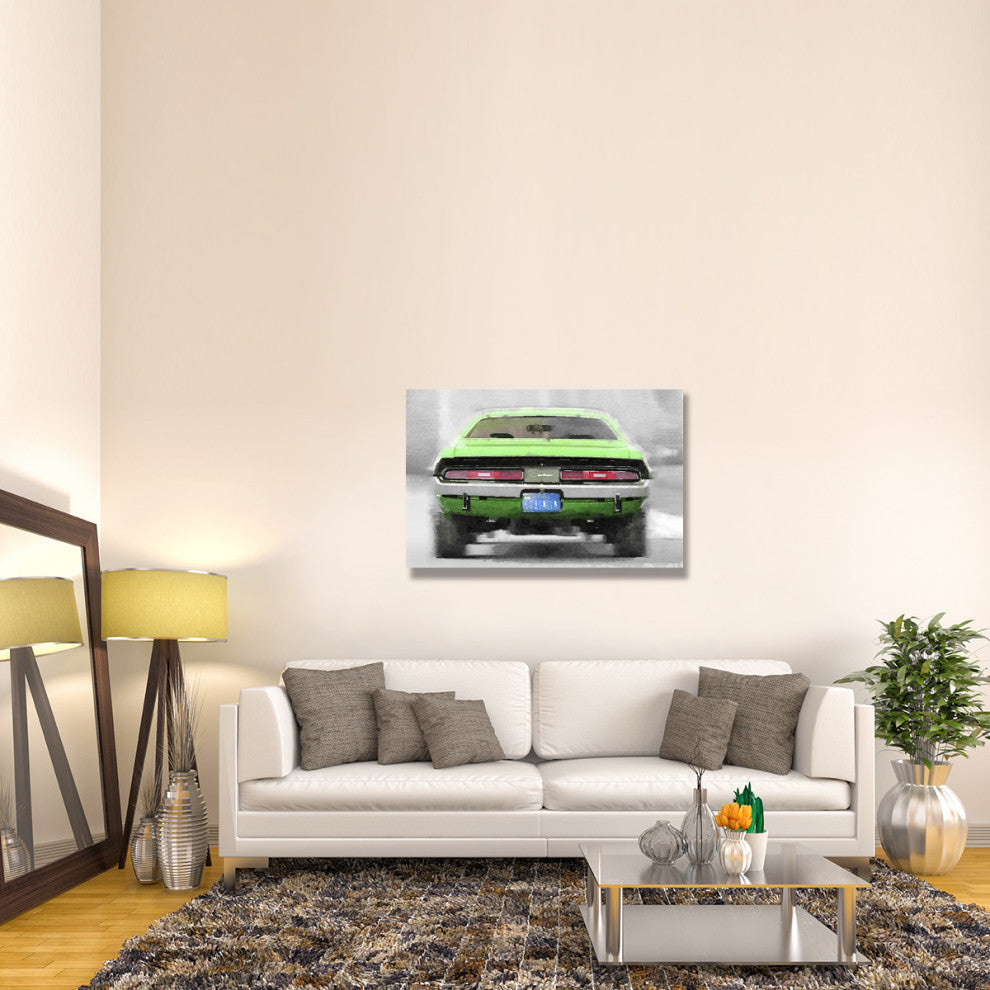 "Dodge Challenger Rear Watercolor" Fine Art Print