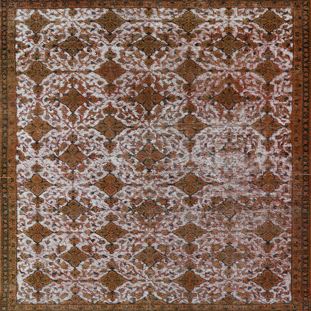 Ahgly Company Indoor Square Mid-Century Modern Area Rugs, 7' Square
