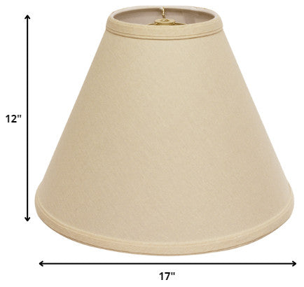 17" Parchment Biege Deep Cone Slanted Linen Lampshade