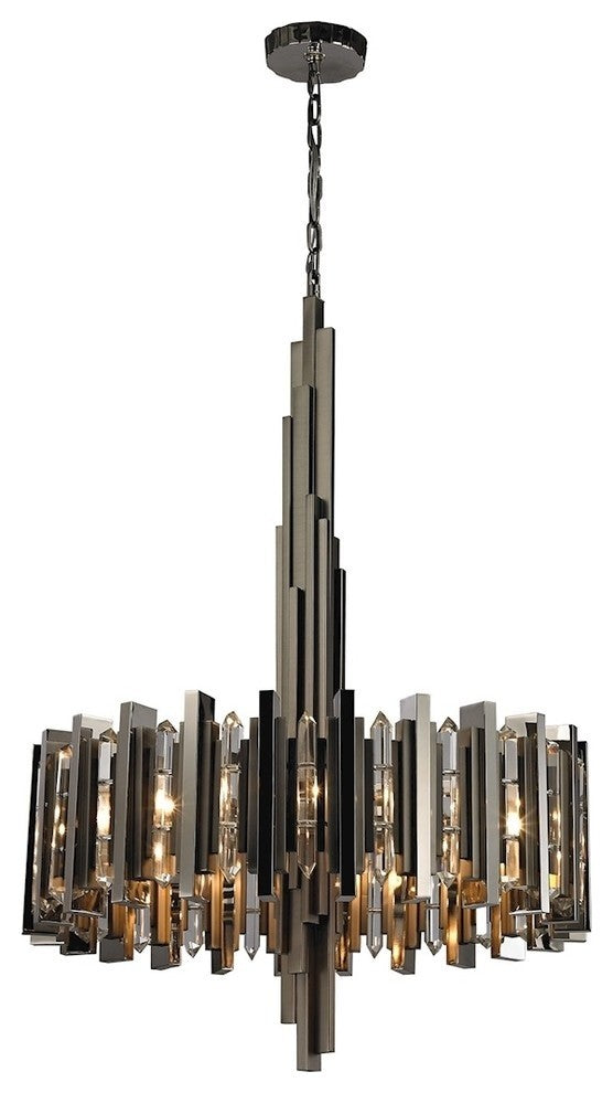 Industrialist 8 Light Chandelier In Polished Nickel