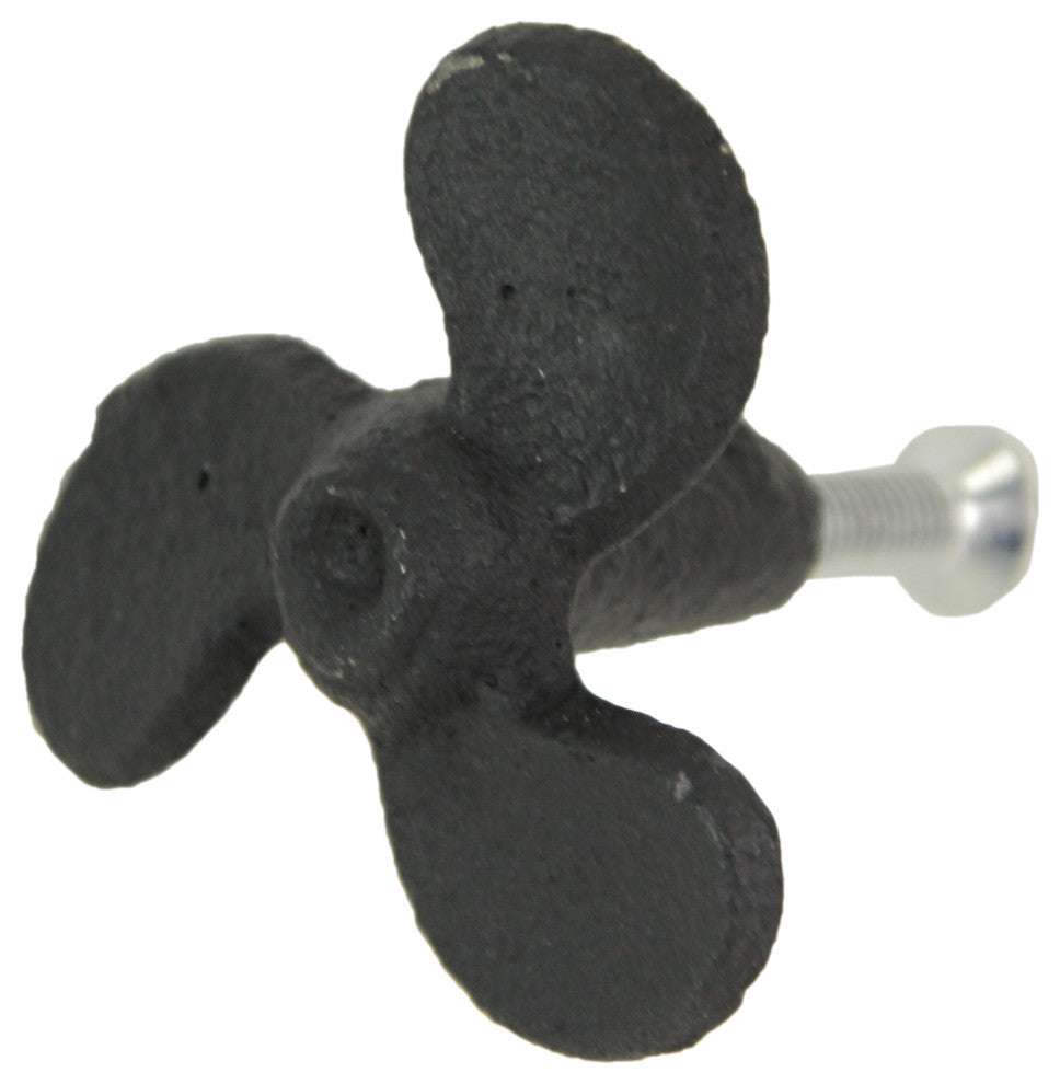 Set of 6 Black Cast Iron Boat Propeller Cabinet Knob Nautical Drawer Pull Decor
