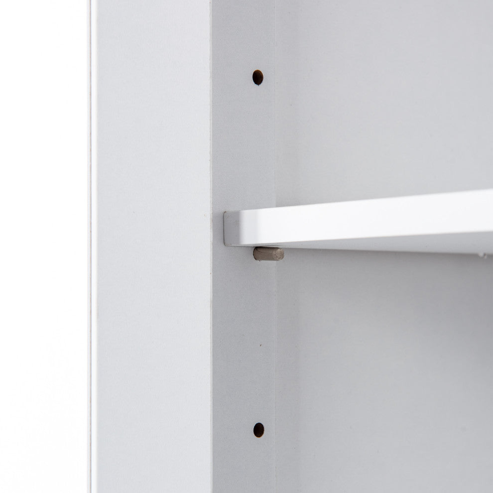 64" Wood 4-door Bathroom Cabinet with Adjustable Shelves
