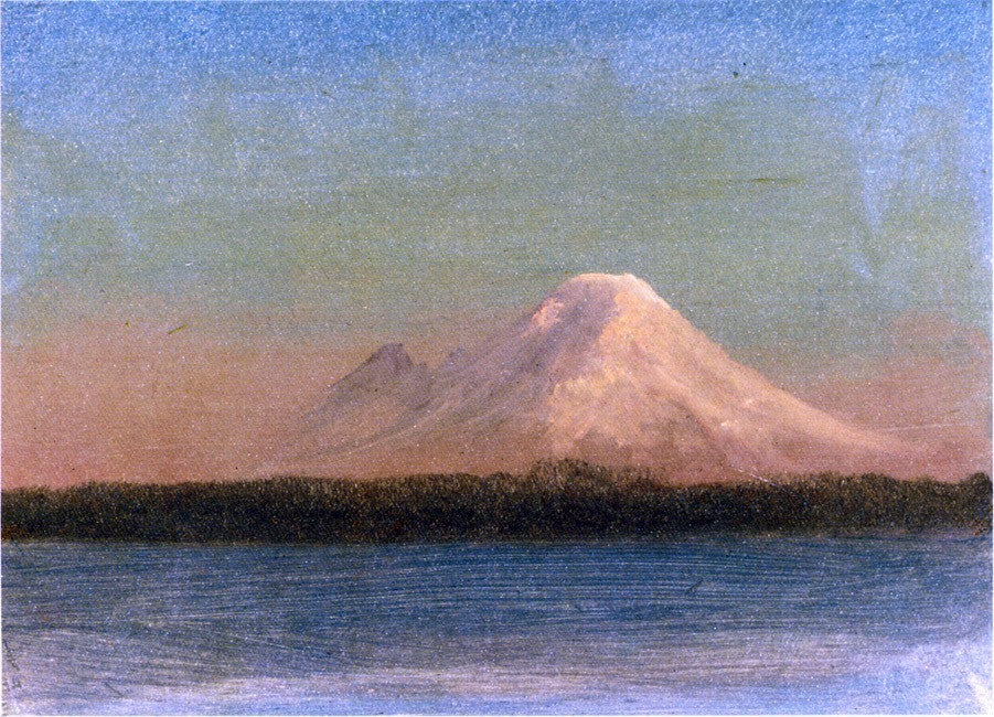 Albert Bierstadt Snow-Capped Mountain at Twilight Wall Decal Print