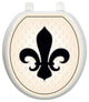 French Lily Toilet Tattoos Seat Cover, Vinyl Lid Decal, Bathroom Decor, Round
