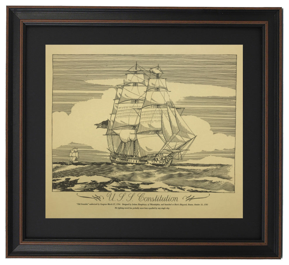 Framed Drawing of the USS Constitution