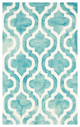 Safavieh Dip Dye 2' X 3' Hand Tufted Wool Rug in Turquoise and Ivory