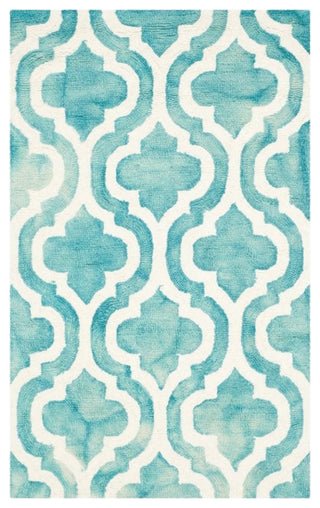 Safavieh Dip Dye 2' X 3' Hand Tufted Wool Rug in Turquoise and Ivory