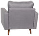 Hudson Commercial Grade Armchair WithTufted Faux Linen Upholstery, Slate Gray