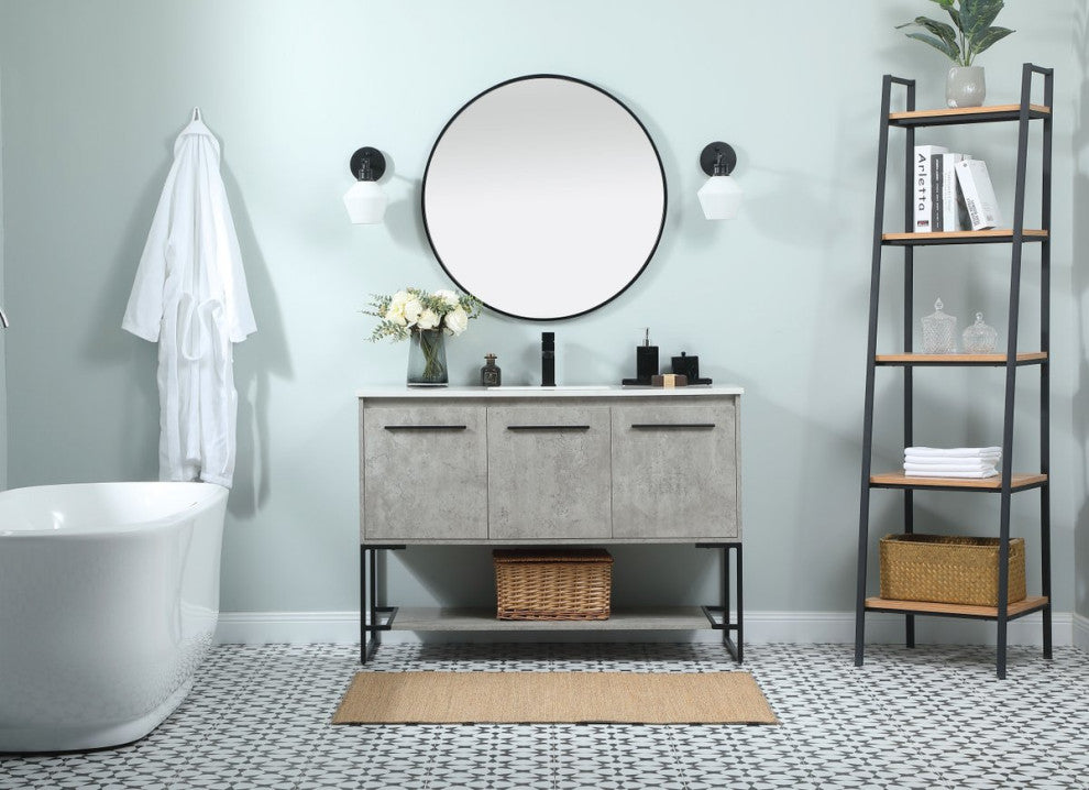 Sue 48" Single Bathroom Vanity, Concrete Gray