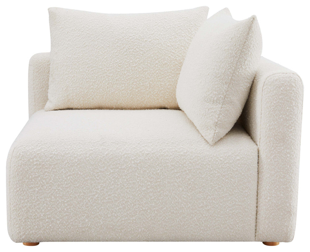 Hangover Upholstered Modular Corner Chair, Cream Boucle