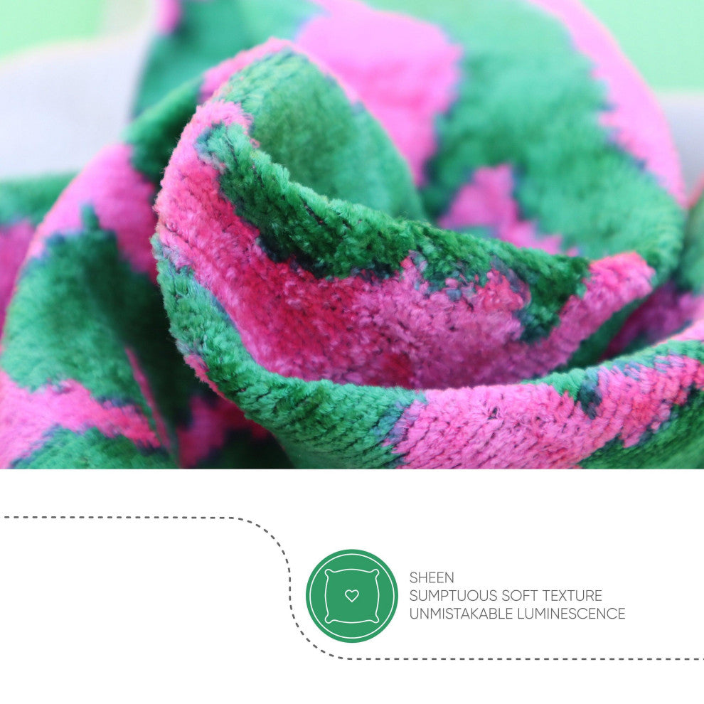Canvello Decorative Green Pink Pillows For Couch With Down Insert 18"x18"