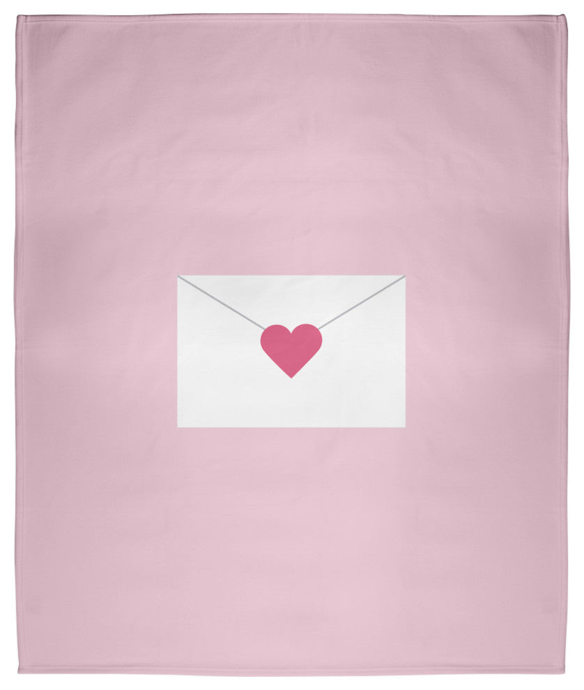 60 x 80 in Love Letter Valentine's Throw Blanket, Light Pink