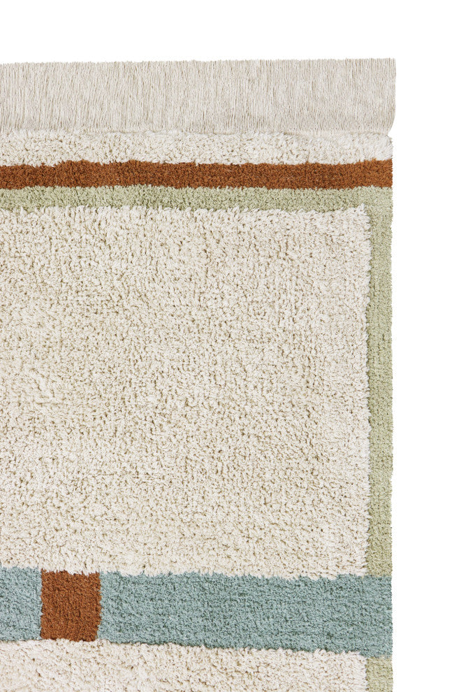 Lanes Vintage Blue Washable Rug, 6'7"x9'10"