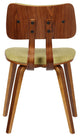 Jaguar Mid-Century Dining Chair, Walnut, Green