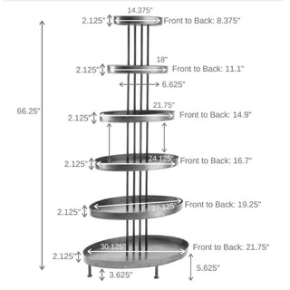 6 Tier Oval Display Tower Shelf