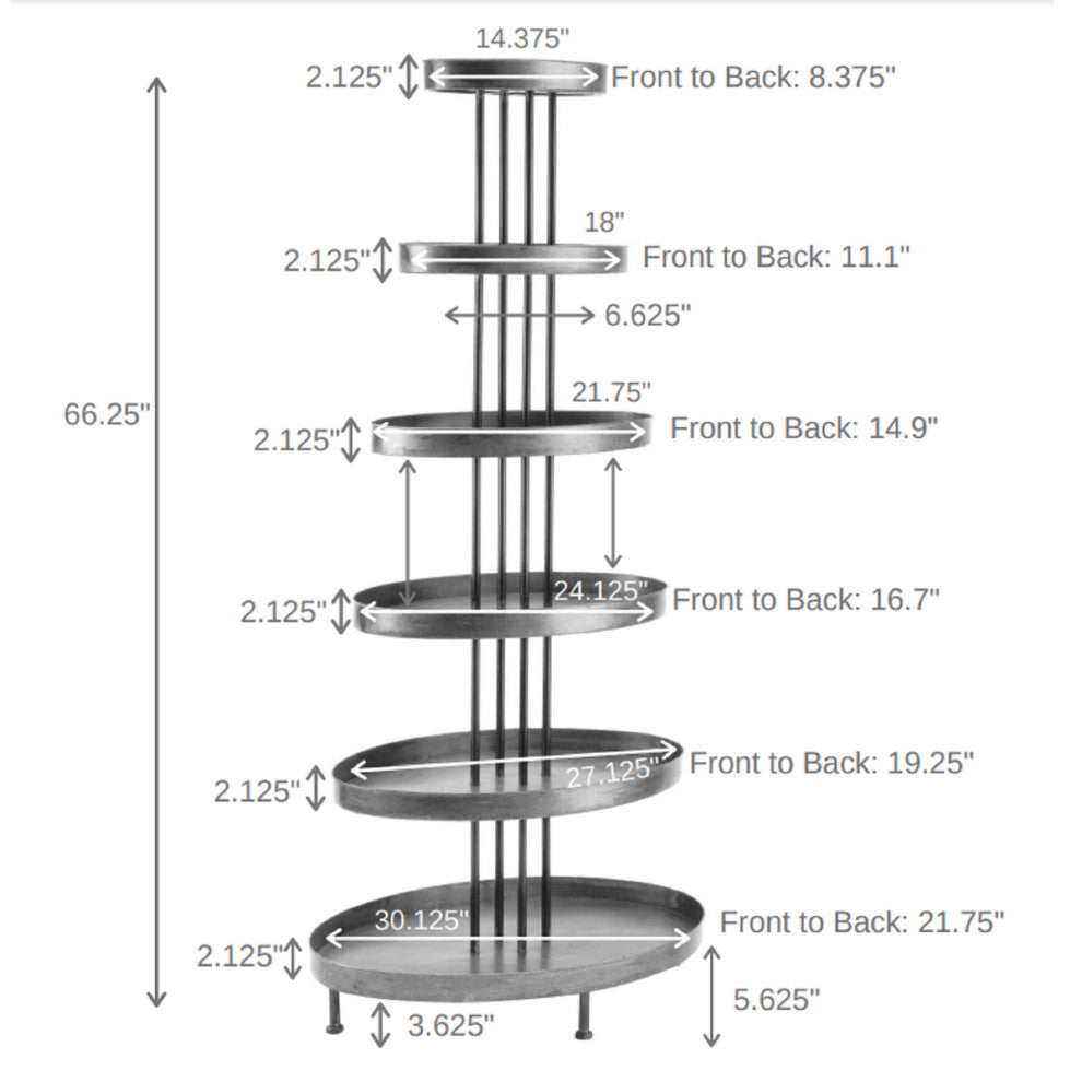 6 Tier Oval Display Tower Shelf