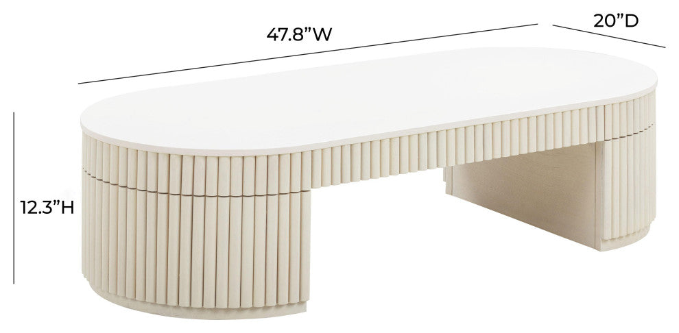 Bella Cream Oval Coffee Table Cream