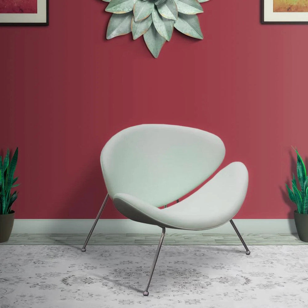 Benzara BM192121 Modern Leatherette Upholstered Accent Chair , Set of 2, White