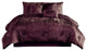 Benzara Jay 7 Piece Queen Comforter Set, Purple Polyester Velvet, Texture