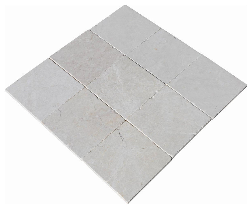 Botticino Super Light Cream Tumbled Marble Tile - 8"x8"x3/8", 11 Sqft Boxed