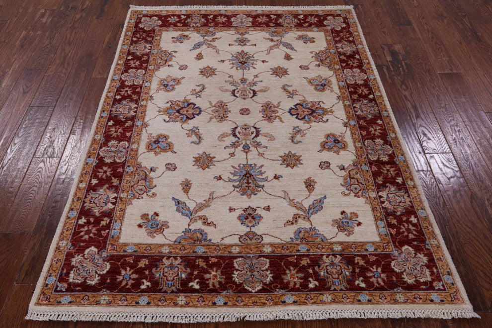 Handmade Persian Tabriz Wool Rug 4' 10" X 6' 7" Q11201
