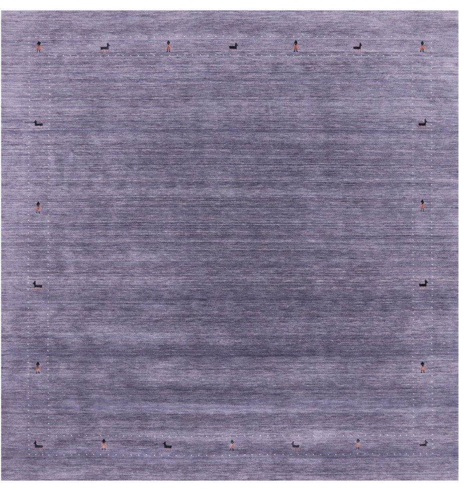 8' Square Persian Gabbeh Hand Knotted Wool Rug - Q15184