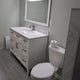 Vanity Set With Carrara Marble Top, 48", Gray, Led Sensor-Switch Mirror