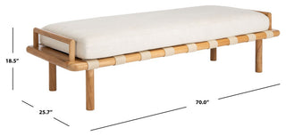 Safavieh Couture Constantine Teak Bench, Natural/White
