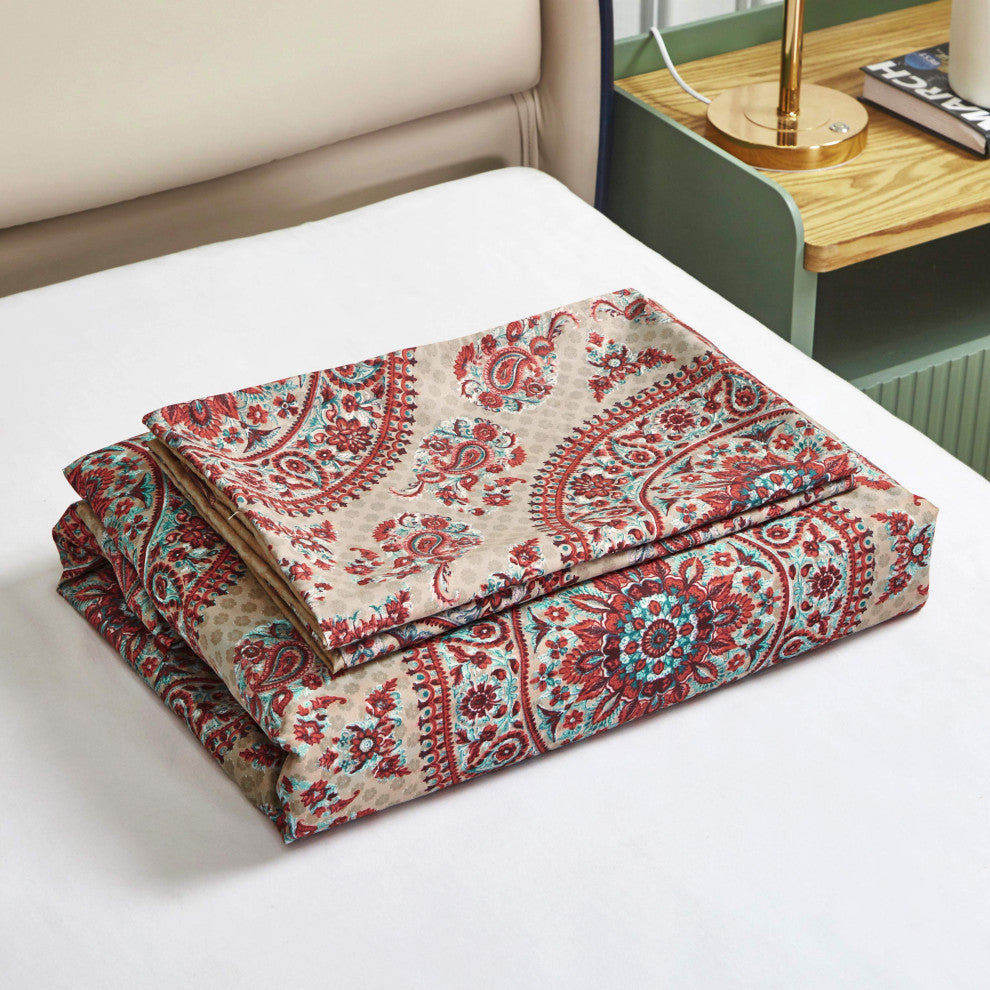 Tache Bohemian Chic Mandala Paisley Duvet Cover, Queen