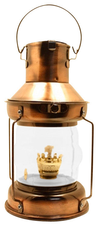 9.5" Copper Plated Anchor Oil Lantern