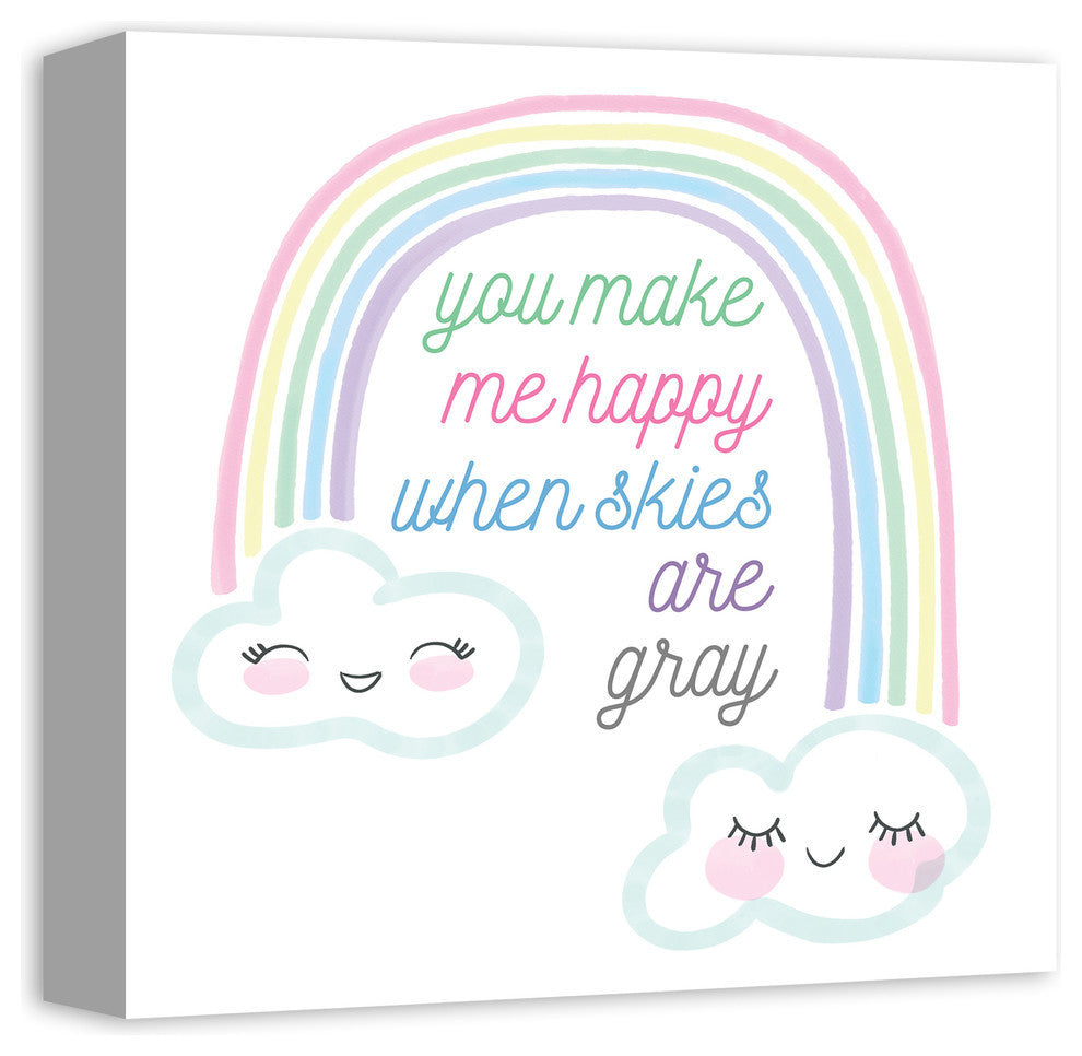You Make Me Happy When Skies are Gray 12x12 Canvas Wall Art
