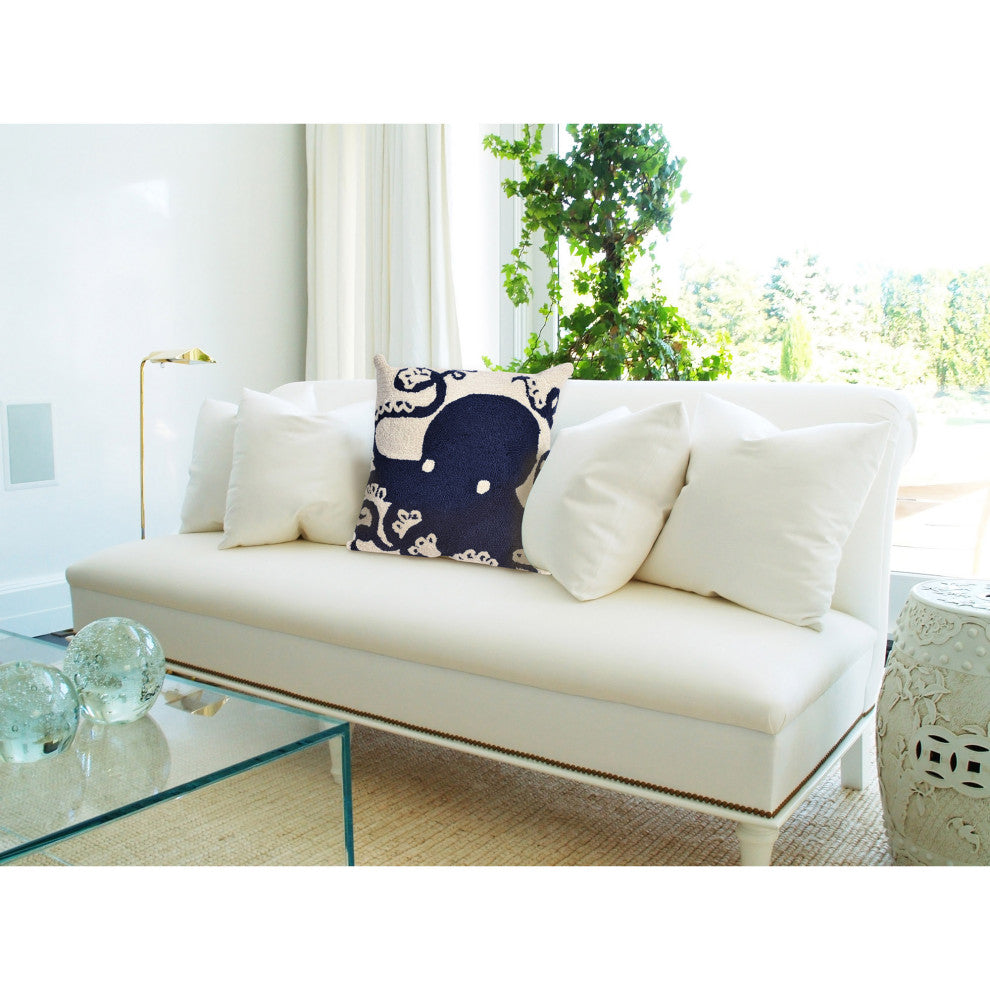 Frontporch Octopus Pillow, Navy, 18"x18"