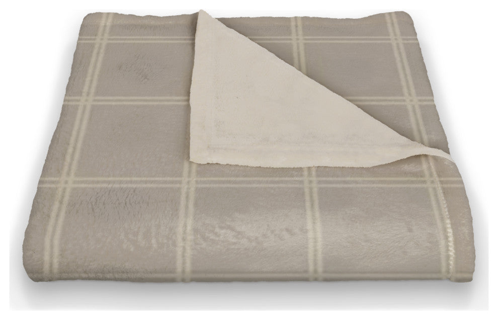 Gray and White Check 50x60 Coral Fleece Blanket