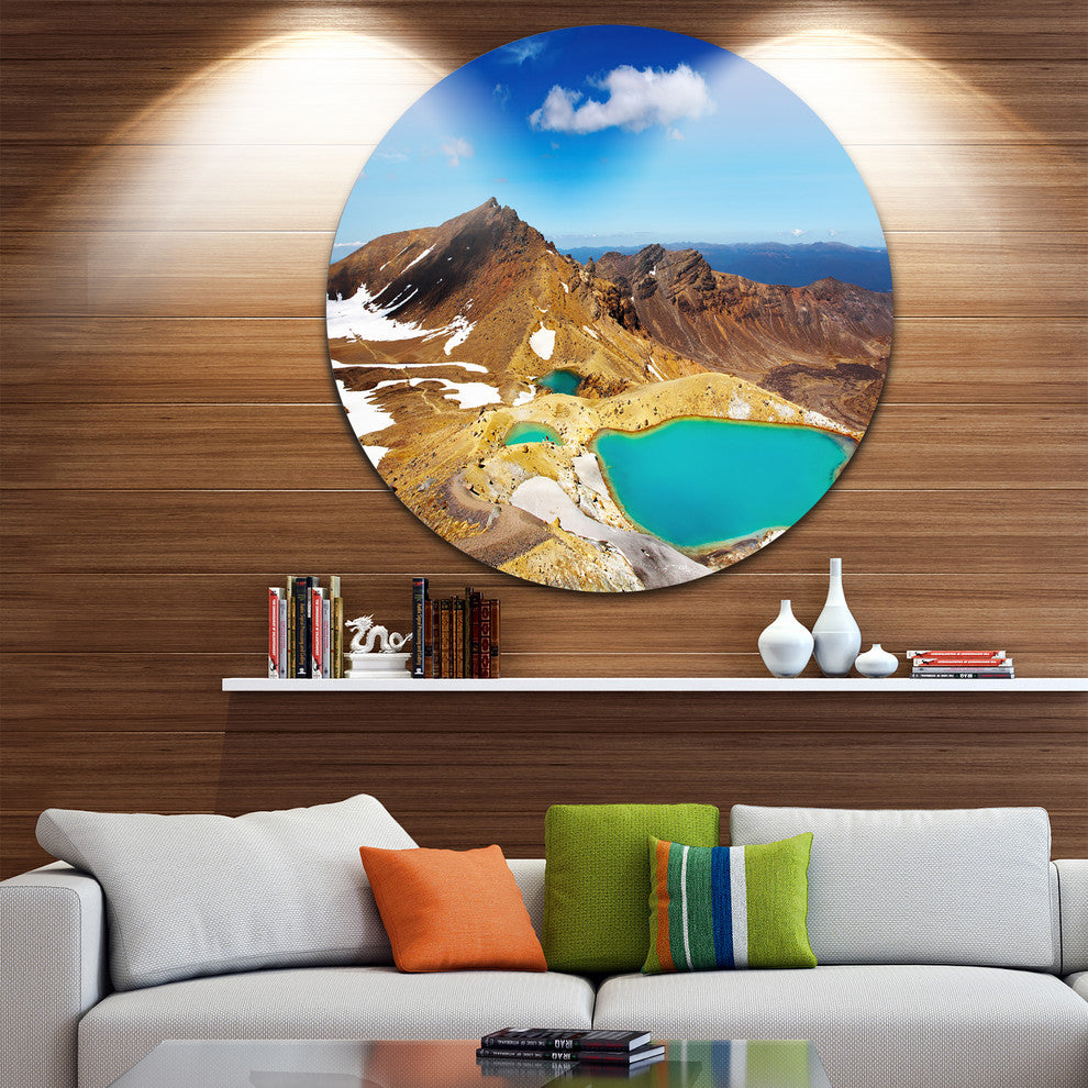 New Zealand Emerald Lakes, Photo Disc Metal Artwork, 36"