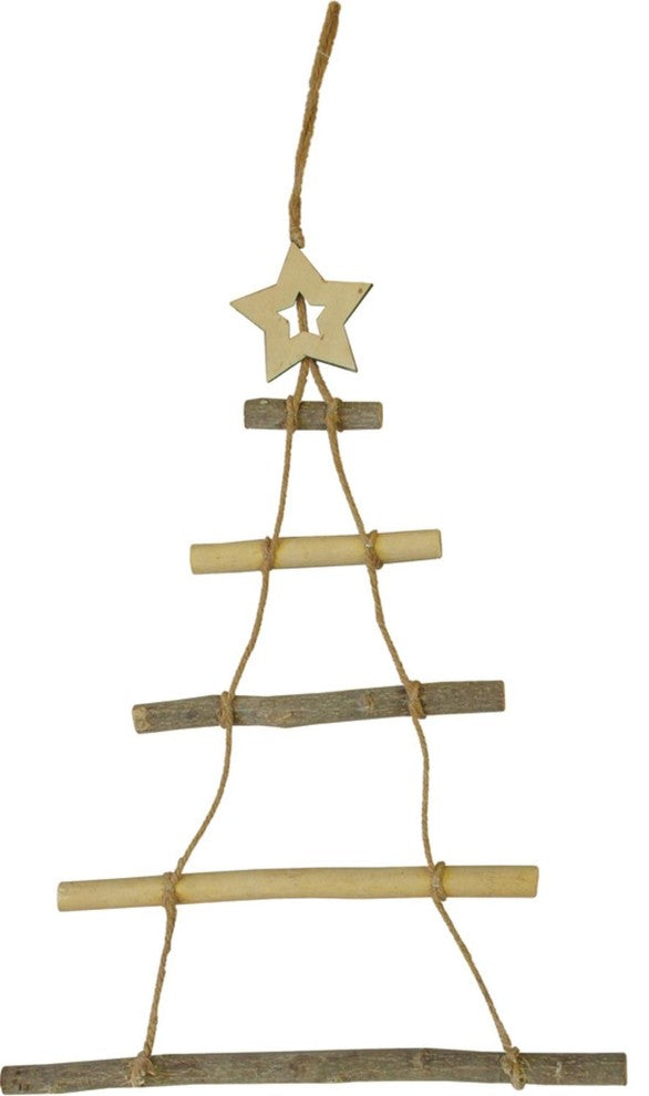 Hanging Twig Tree with Star Christmas Decoration