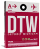 "DTW Detroit  Luggage Tag 1" Fine Art Print