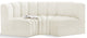 Arc Velvet Upholstered 3-Pc. Inward Curved Modular Sectional, Cream