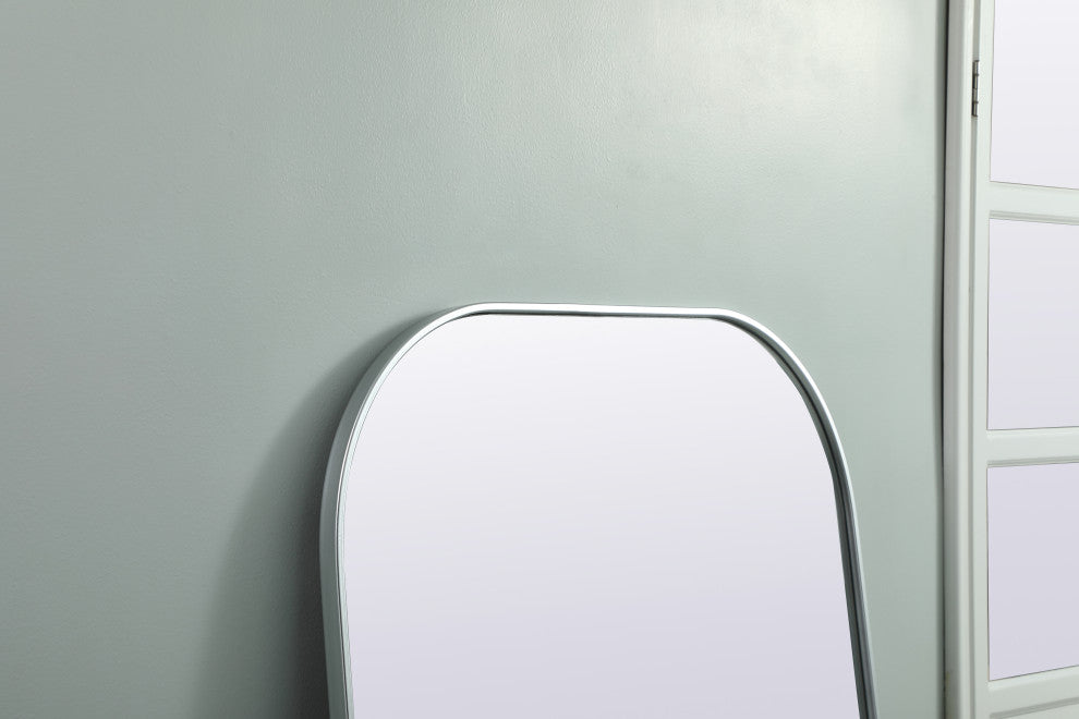 Metal Frame Arch Full Length Mirror 35X72 Inch, Silver