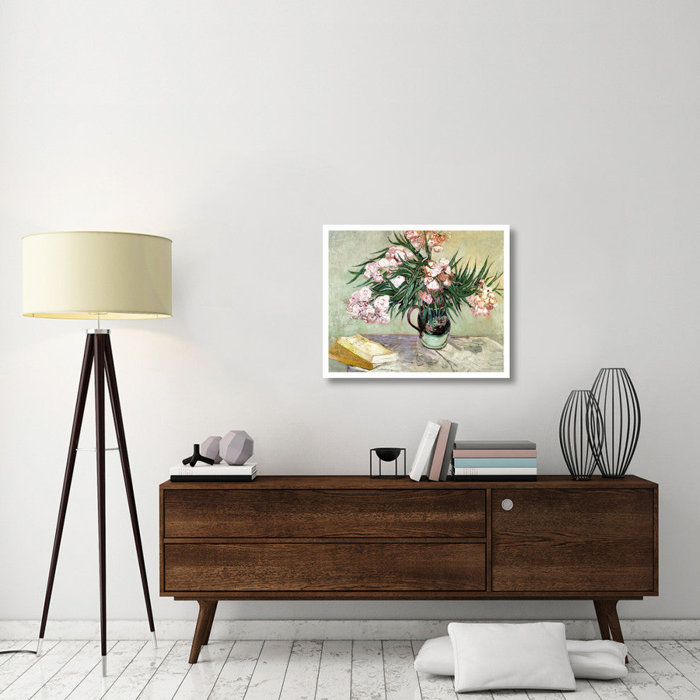 "Still Life: Vase with Oleanders and Books" Print by Vincent Van Gogh, 32"x26"