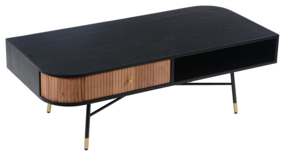 Mid - Century Modern Bezier Coffee Table - Black