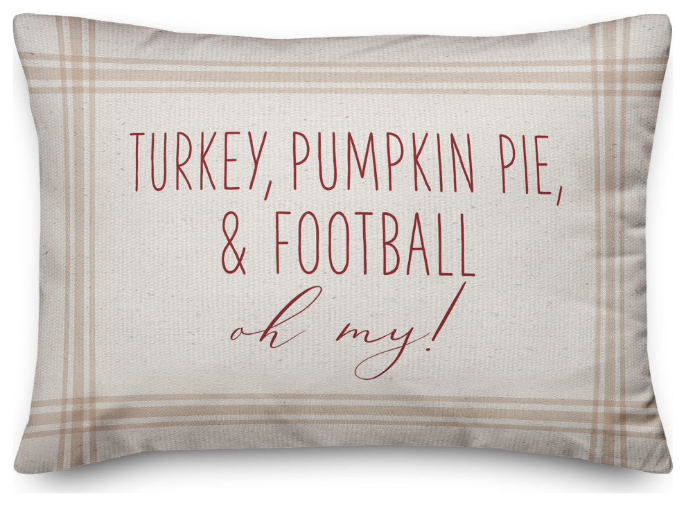 Turkey Pumpkin Pie And Football 4 14"x20" Spun Poly Pillow