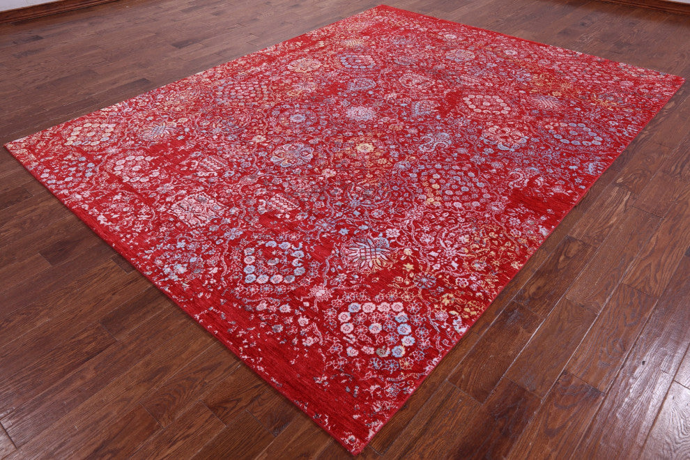 7' 10" X 10' 5" Wool & Silk Modern Handmade Rug - Q14899