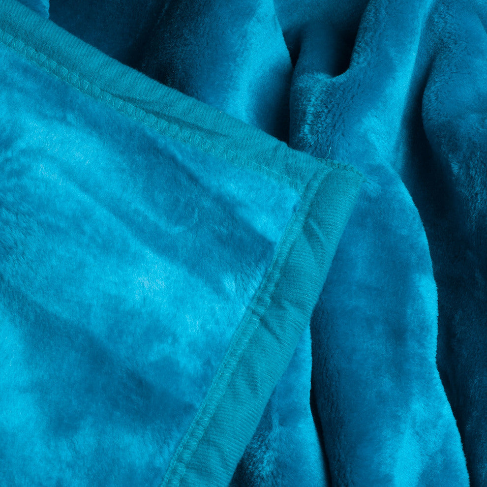 Heavy Plush Mink Blanket, Aqua