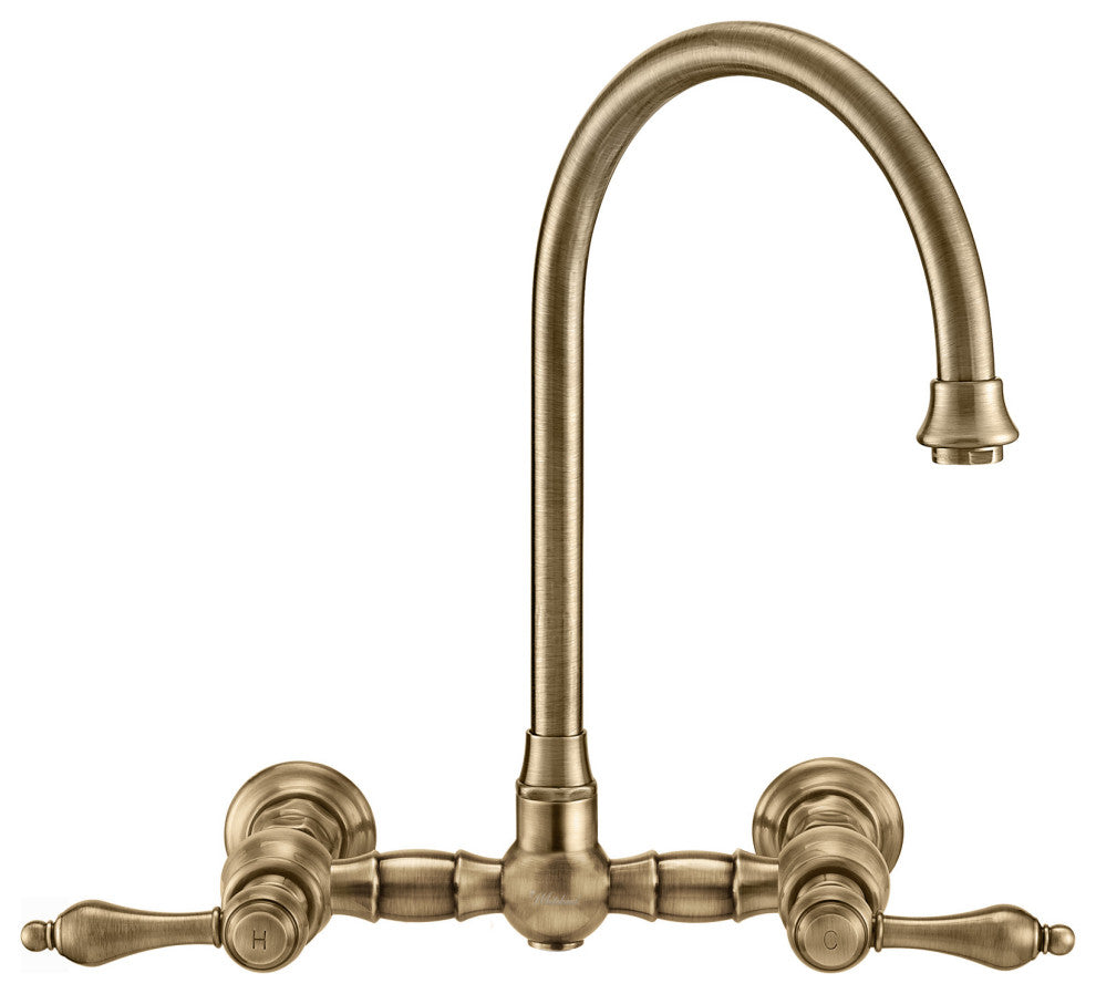Vintage III Plus Wall Mount Faucet With a Long Gooseneck Swivel Spout, Lever Ha