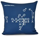 Half Back Dive, Geometric Print Pillow, Navy Blue, 20" x 20"