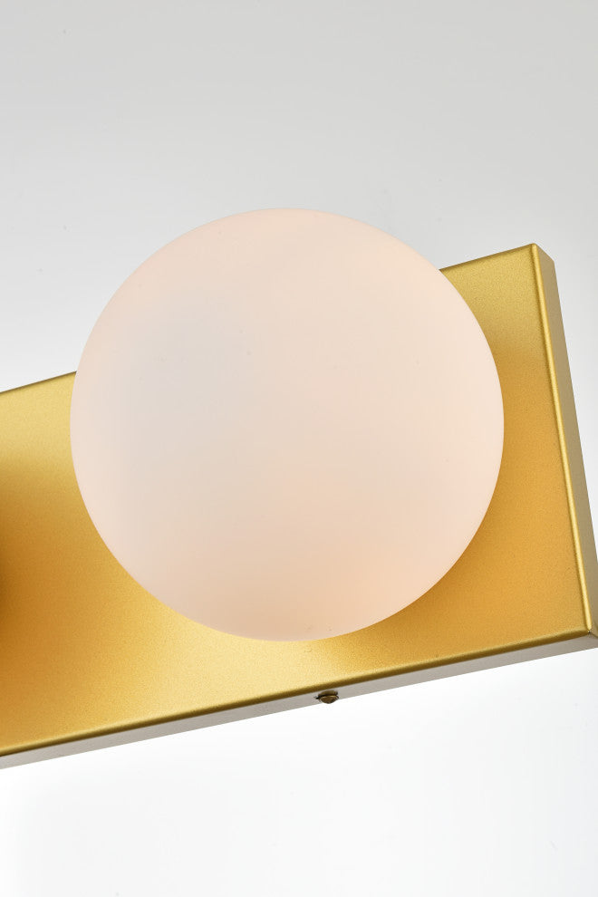 3 Light Brass And Frosted White Bath Sconce