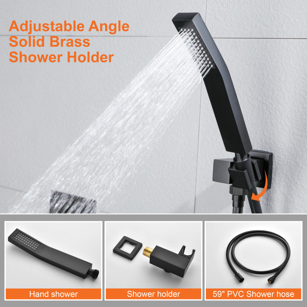 10" Shower System With Shower, Matte Black