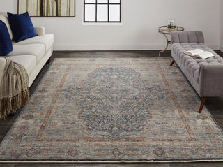 Weave & Wander Gilford Rust/Blue 4'x5'3" Power Loomed Area Rug